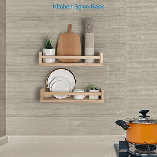 JORIKCHUO Nursery Book Shelves, Kitchen Spice Rack, or Rustic Wall Mounted - Image 2