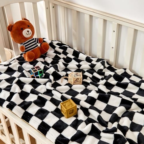 Yurhap Checkered Baby Blanket Fleece Baby Blankets - Image 2