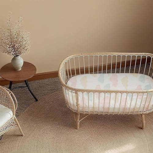 Muslin Bassinet Sheets 2 Pack, Universal Cotton Fitted Baby Mattress Sheet - Image 3