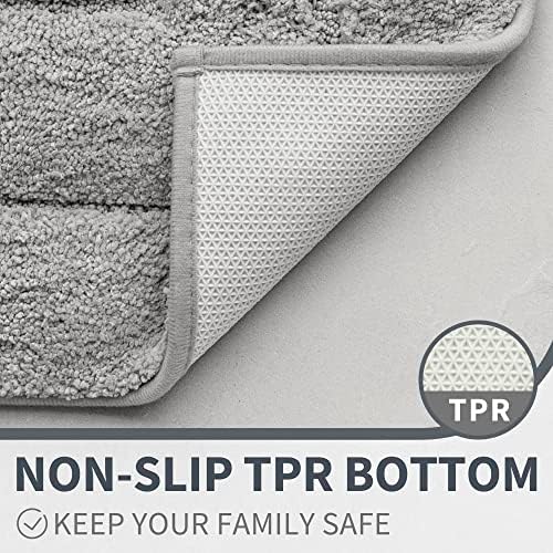 GRANNY SAYS Gray Bathroom Runner Rug 59" x 24", Soft Microfiber Bath Mat - Image 5