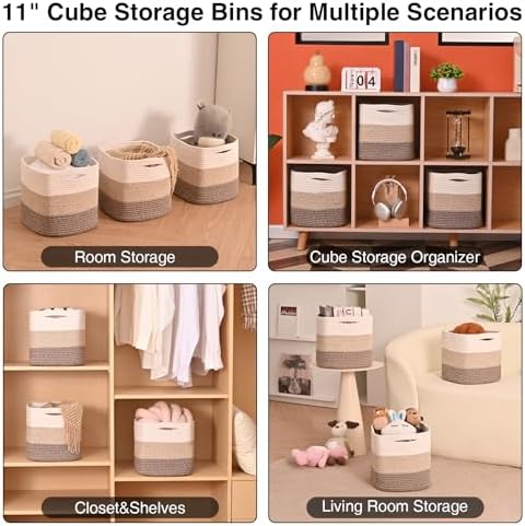 11 Inch Cube Storage Bins, Organizing Bins - Image 5