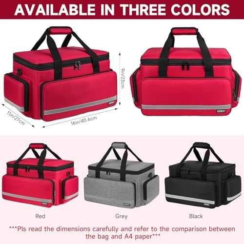 LEFOR·Z Medical Bag, First Aid Bag Empty, Home Health Nurse Bag - Image 3