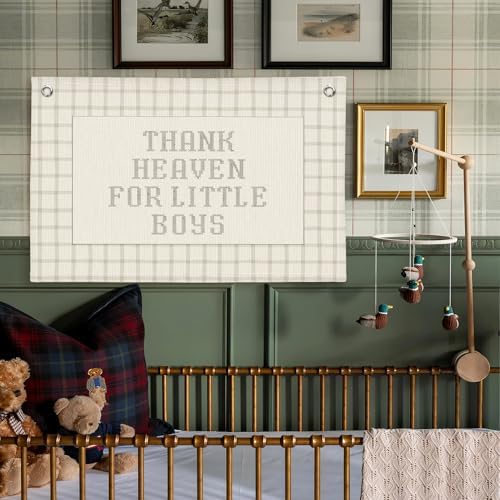 Lacama Thank Heaven for Little Boys Linen Banner - Image 4