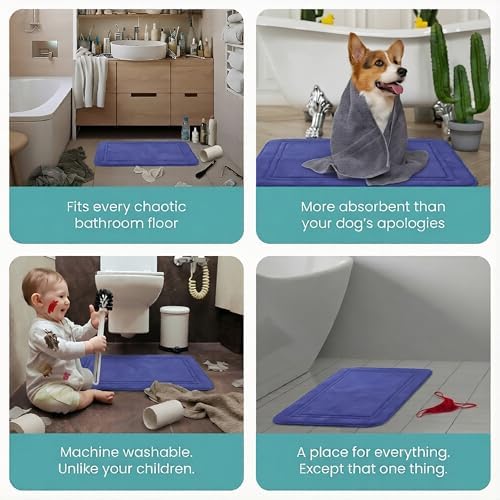 ITSOFT Memory Foam Bath Mat 31x20, Non Slip, Machine Washable, Quick Dry & - Image 6