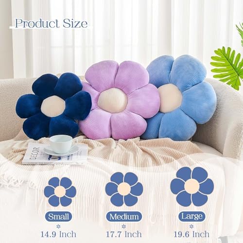 Kcvvcr Lavender Flower Pillow, 19.6" Cute Flower Shaped Floor Pillow, Aesthetic - Image 2