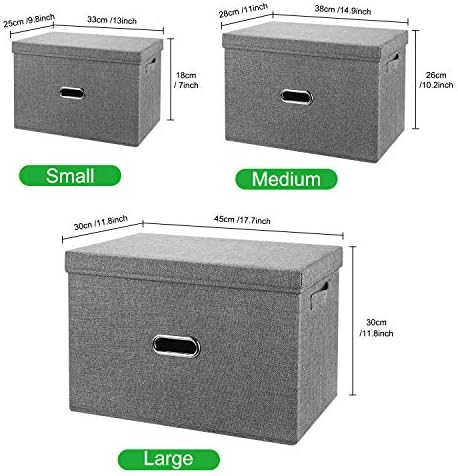 Large Linen Collapsible Storage Bins - Image 7