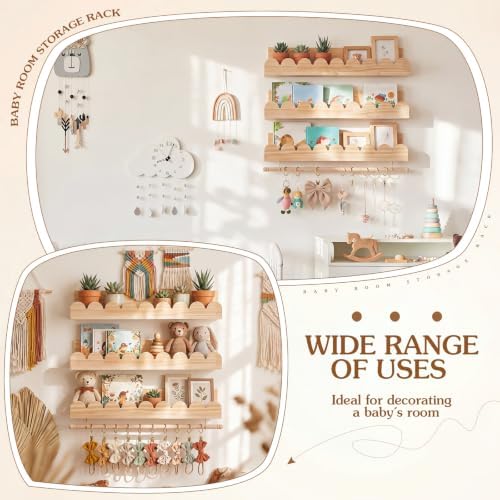 Qunclay Nursery Floating Shelves Headband and Bow Holder - Image 6