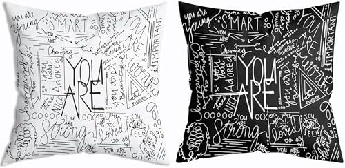 Bedroom Decor for Teen Girls Quote Throw Pillow Cover 18x18, Dorm Pillow Cover by ZNGFON