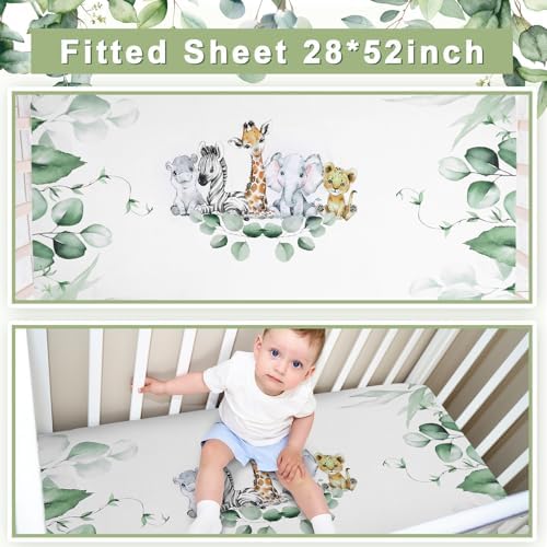 HunnmingRe Safari Animals Baby Crib Bedding Set - Image 3