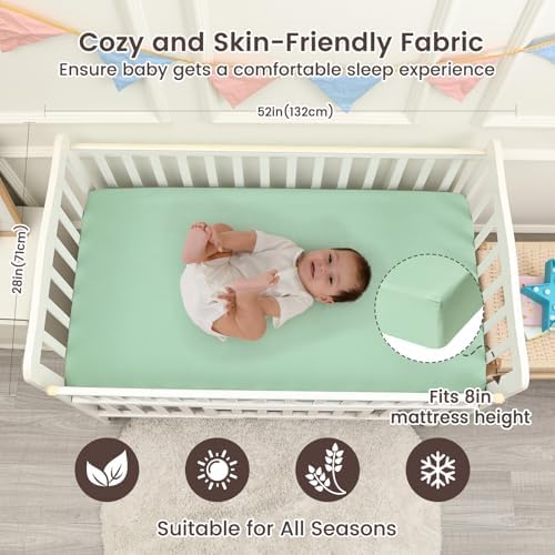 david's kids Waterproof Crib Sheets Fitted 2 Pack, Ultra Soft Breathable Crib - Image 2