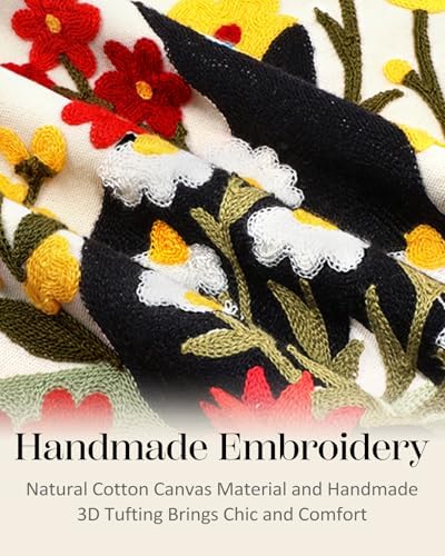 Embroidered Throw Pillow Cover, 20x20 Inch - Image 2