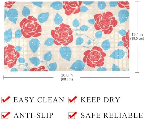 Bathtub Mat Non Slip 26.8x15.1In, Rose Bath Mat - Image 4