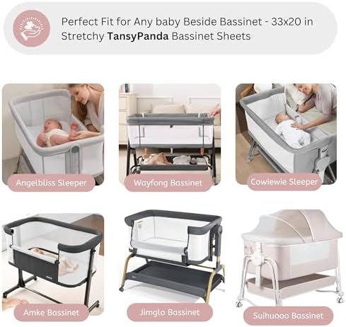 Muslin Bassinet Sheets for Angelbliss, Wayfong Baby Bassinet Bedside Sleeper by - Image 2