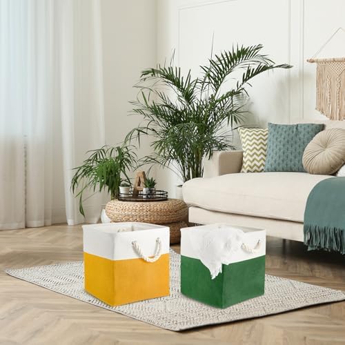Geiserailie 6 Pcs 13 x 13 Inch Cube Storage Bins Fabric Storage Organizer Bins - Image 6