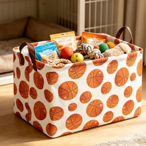 Rectangle Baksetball Print Storage Basket, Books Box, Room Decor, Gift Basket - Image 5