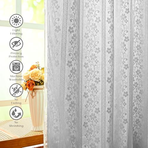 ASPMIZ Linen Kitchen Curtains 36 Inch Length, Double Layered Window Curtain 2 - Image 4