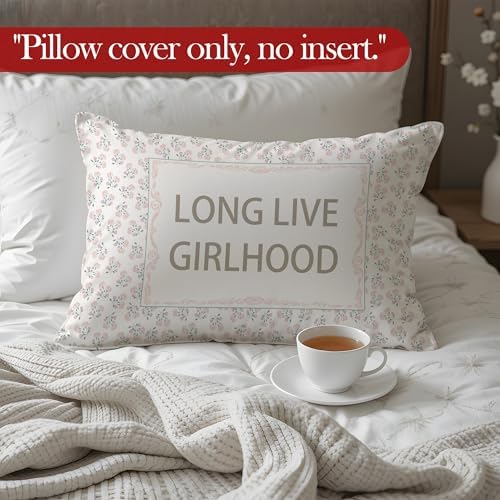 Long Live Girlhood Throw Pillow Cover 12x20 Inches, Baby Girl Nursery Decor - Image 2