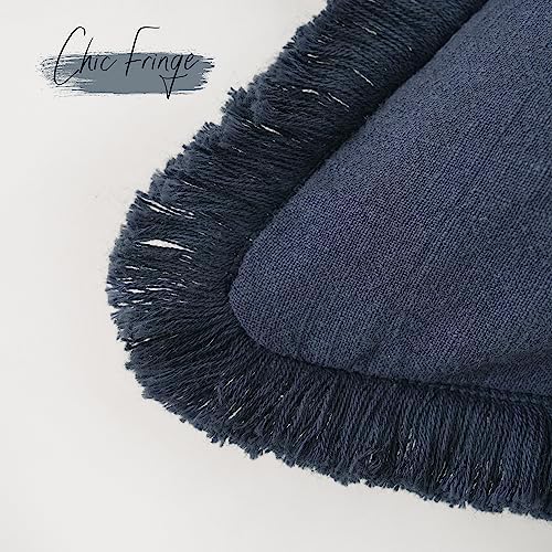 Foindtower Decorative Linen Fringe Throw Pillow Covers 22×22 Inch - Image 3