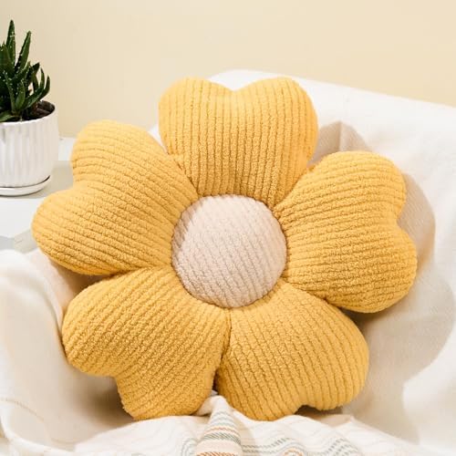 Sioloc Yellow Flower Pillow, Decorative Throw Pillow by HEALTHYCOMFORTLIFE