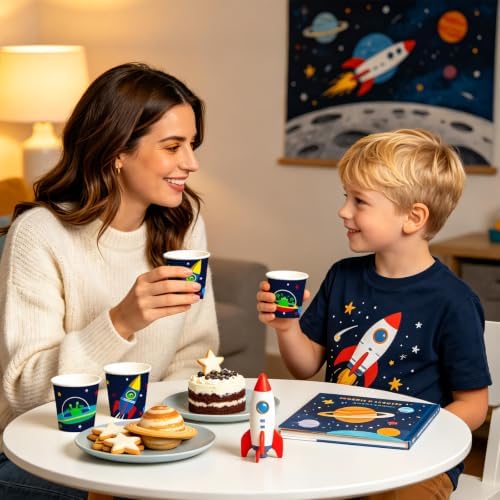 WRAPAHOLIC 3oz Space Rocket Bathroom Cups - Image 5