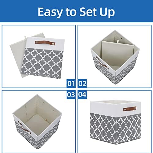 Temary 12x12x12 Fabric Storage Bins 4 Pack - Image 7