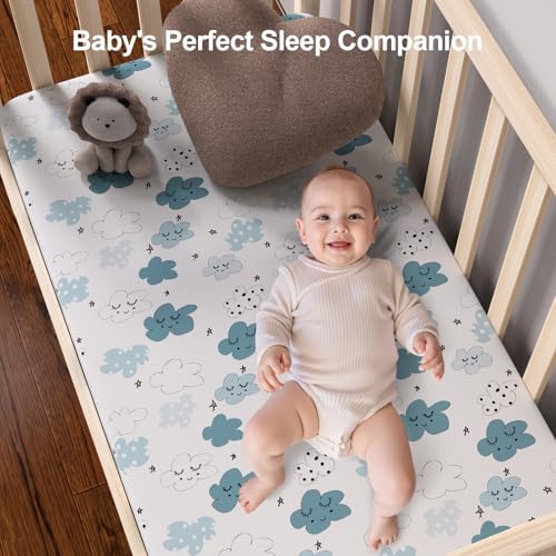 Pack N Play Sheets Fitted, Mini Crib Sheets, Breathable Soft Unisex Playard - Image 7