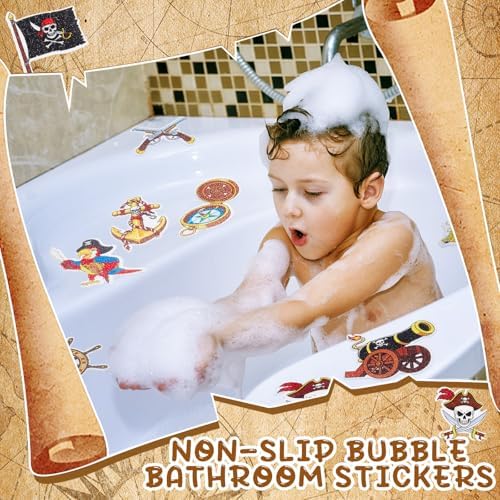 Fullhawl 30 Pcs Pirate Non Slip Shower Stickers, Bathtub Safety - Image 4