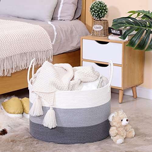 KAKAMAY Large Blanket Basket, Woven Baskets - Image 5