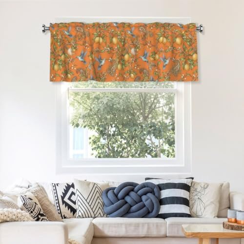 Floral Hummingbird Lemon Tree Valance Curtain - Image 7