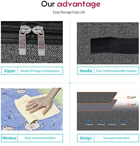Onlyeasy 4 Pack Under Bed Clothes Storage Bags Organizer - Image 5
