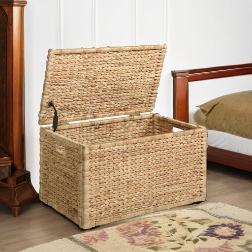 eHemco Water Hyacinth Wicker Storage Trunk, 30x17.5x17.5 Inches - Image 5