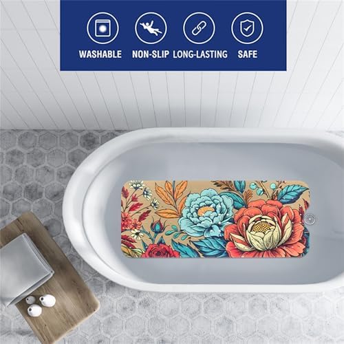 Bohemia Floral Bathtub Mat Non Slip - Image 2