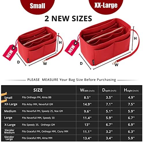 OPPOSHE Purse Organizer Insert for Handbags, Softened Felt Bag Insert Organizer - Image 2