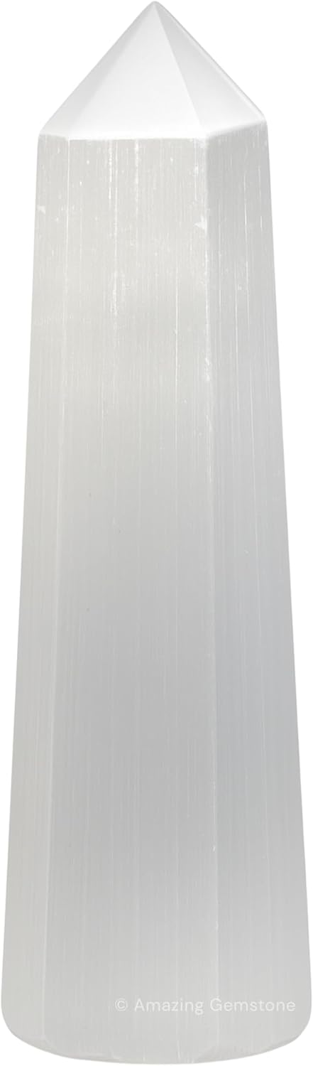 Amazing Gemstone Selenite Crystal Towers ~ Natural Healing Crystal Point Obelisk for Reiki Healing and Crystal Grid (2 to 3 INCH)