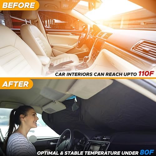 EcoNour Car Front Windshield Sun Shade, Foldable Window Shade - Image 6