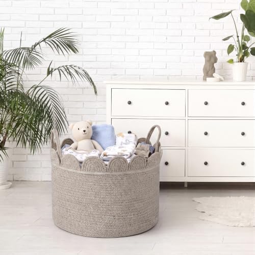 LemonRoad Round Woven Basket Brown Variegated - Image 4