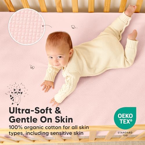 2pk Waterproof Crib Mattress Protector Cover Fitted 52x28 - Image 5