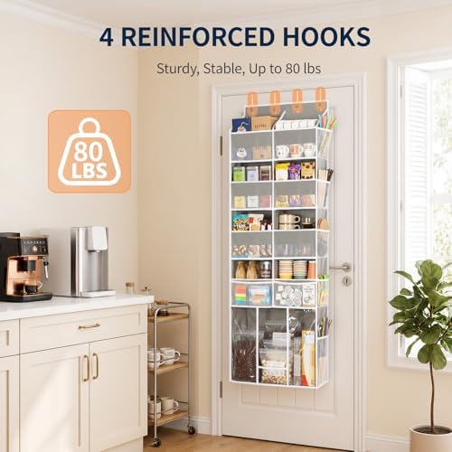 Yecaye Over the Door Organizer 5-Shelf, Behind the Door Storage 80lbs Capacity - Image 5