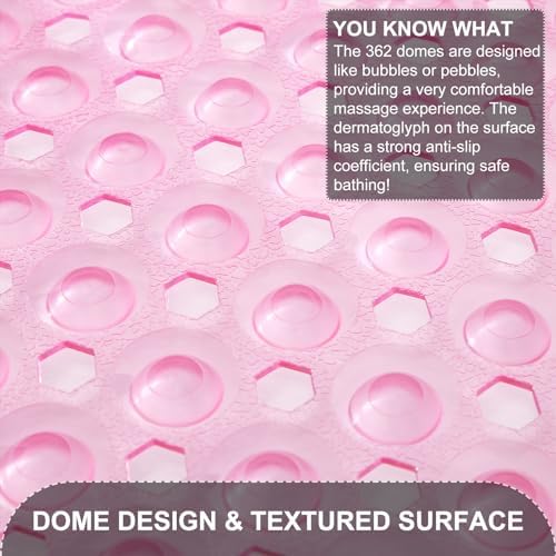 TEESHLY Bath Tub and Shower Mats, Non Slip 40 x 16 Inch Extra Large Bathtub Mat - Image 2