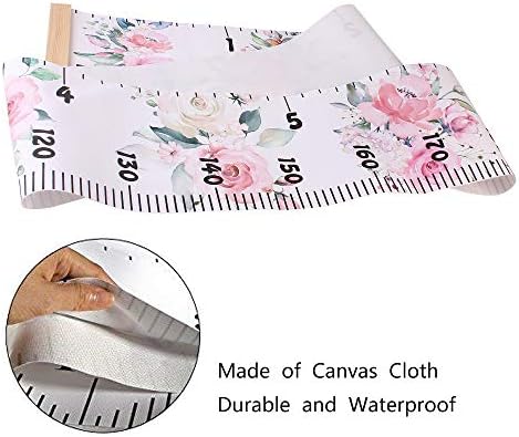 Kids Growth Chart, Wood Frame Fabric Canvas Height Measurement Ruler from Baby - Image 2