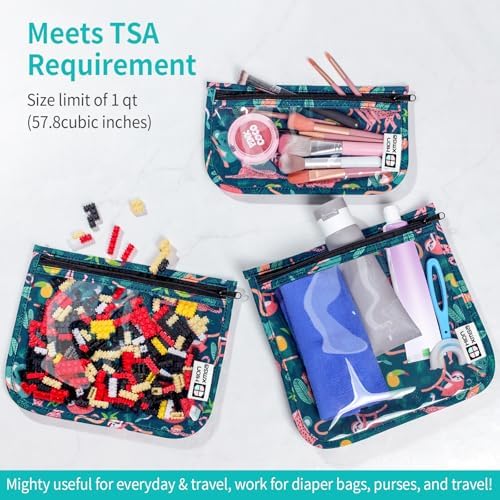HIONXMGA Set of 3 Clear Travel Toiletry Bag, TSA Approved, Quart Size S/M/L - Image 3