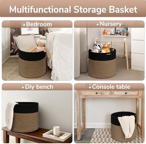 Goodpick Wicker Blanket Basket Living Room, Toy Storage - Image 4