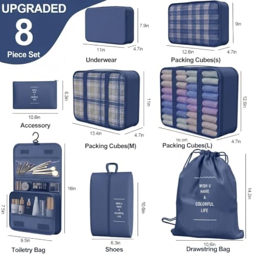 8/9 Set Packing Cubes for Travel, Suitcase Organizer Bags for Luggage - Image 2