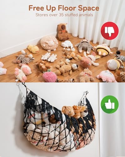 Boho Macrame Stuffed Animal Hammock, Falt Wall or Corner Hanging - Image 5