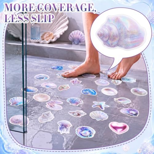 Fullhawl 30 Pcs Seashell Non Slip Bathtub Stickers - Image 5