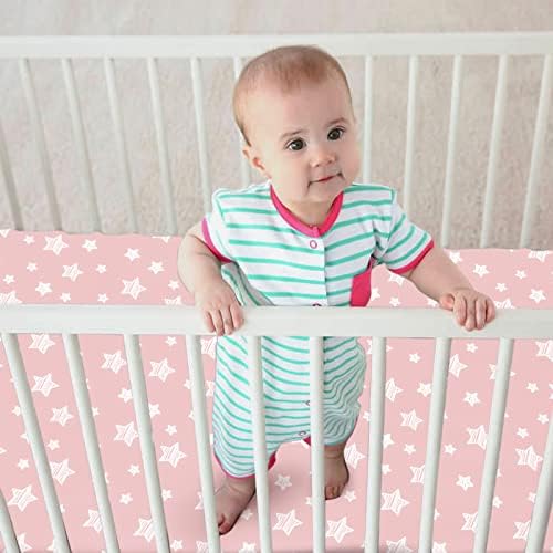 Pack and Play Sheets Girl, Mini Crib Sheets, Stretchy Playard Fitted Sheet - Image 6