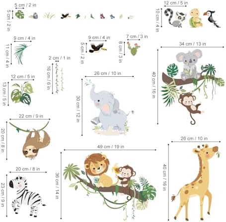 decalmile Jungle Animals Tree Branch Safari Monkey Wall Decals Stickers - Image 4