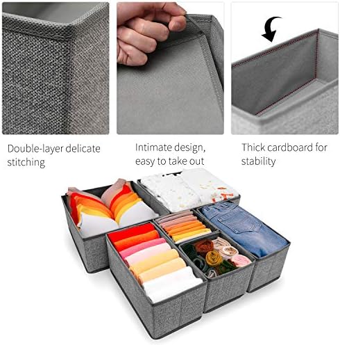 Criusia Foldable Underwear Drawer Organizer, Closet Dividers, Storage Box - Image 2