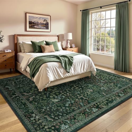Whimsical Floral Animal Large 9x12 Rugs - Image 4