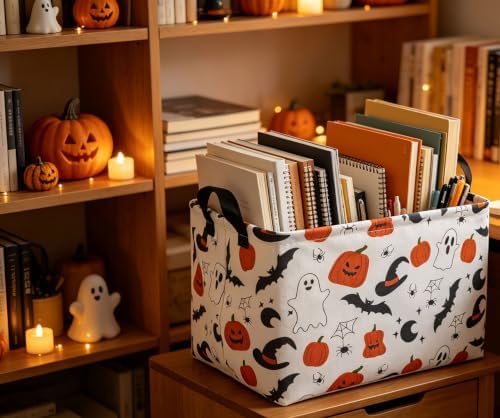 Rectangle Storage Basket with Handles, Collapsible Storage Bin, Books Box - Image 4